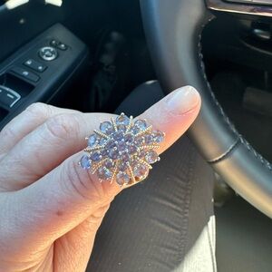 10k gold and tanzanite vintage cocktail ring